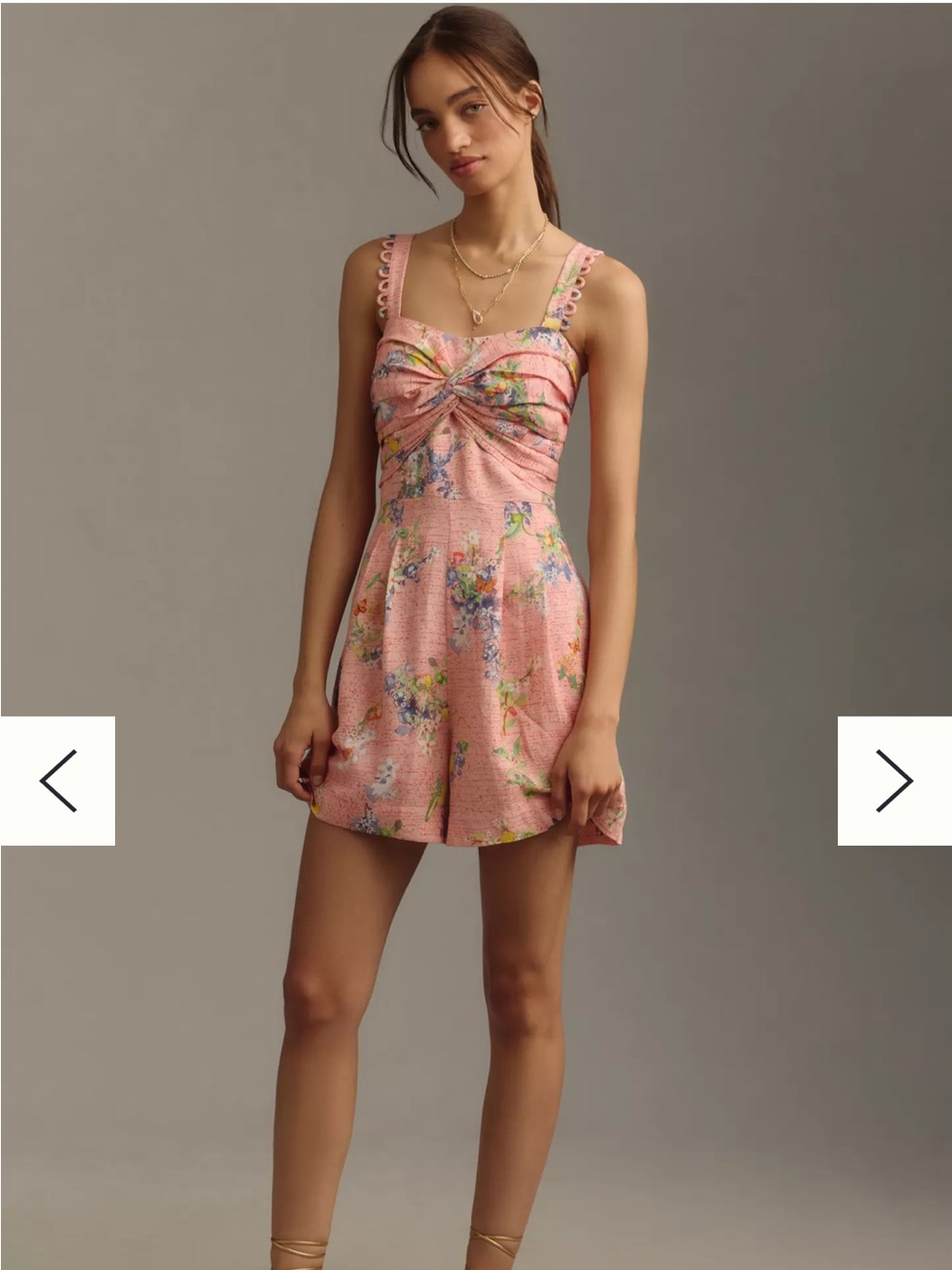 NWT Anthropologie Ranna Gill Linen Scallop Romper - Size XS